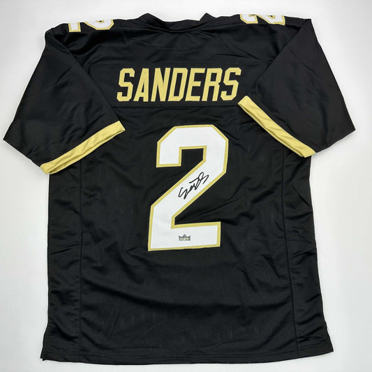 Facsimile Autographed Shedeur Sanders Colorado Black Reprint Laser Auto College Football Jersey Size Men's XL