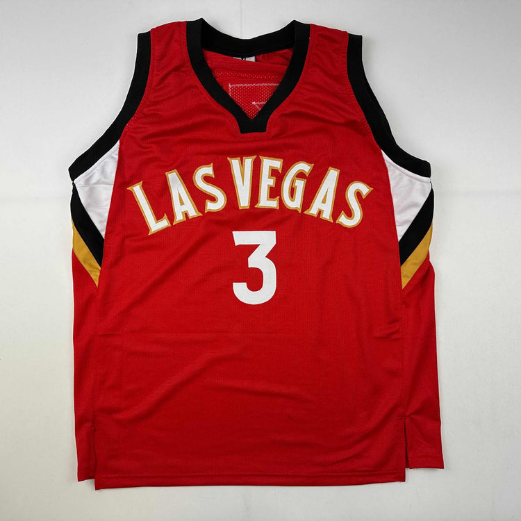 Facsimile Autographed Candace Parker Las Vegas Red Reprint Laser Auto Basketball Jersey Size Men's XL