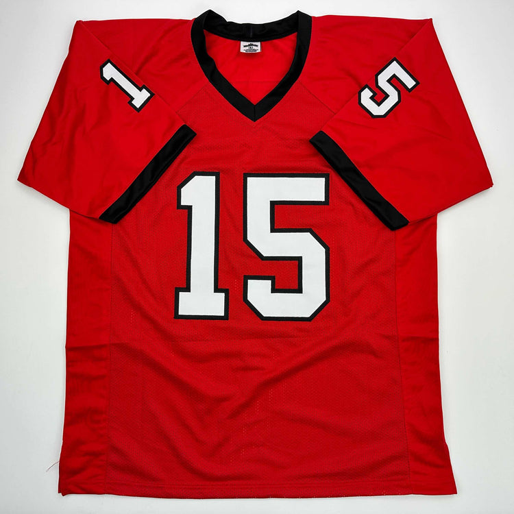 Facsimile Autographed Carson Beck Georgia Red Reprint Laser Auto College Football Jersey Size Men's XL