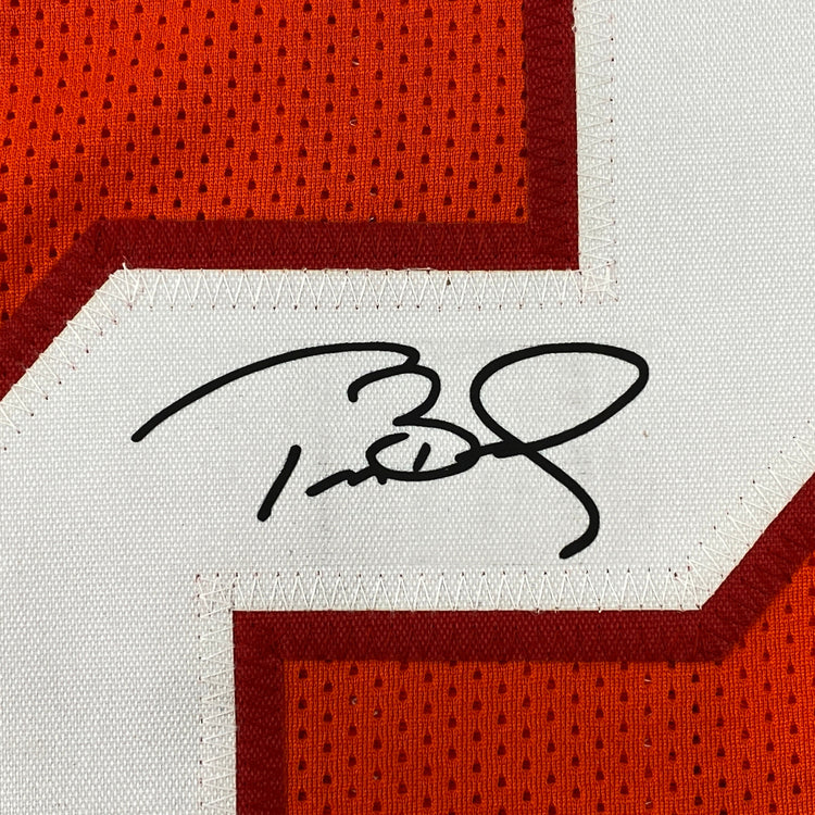 Facsimile Autographed Tom Brady Tampa Bay Orange Throwback Reprint Laser Auto Football Jersey Size Men's XL