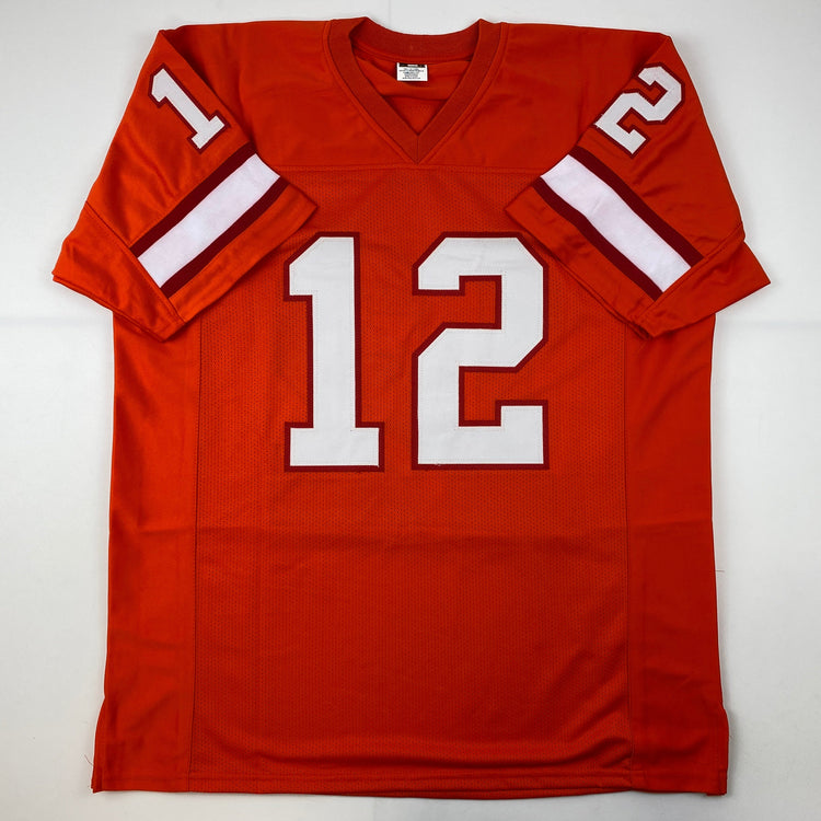 Facsimile Autographed Tom Brady Tampa Bay Orange Throwback Reprint Laser Auto Football Jersey Size Men's XL