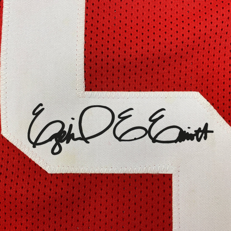 Facsimile Autographed Ezekiel Elliott Ohio State Red Reprint Laser Auto College Football Jersey Size Men's XL