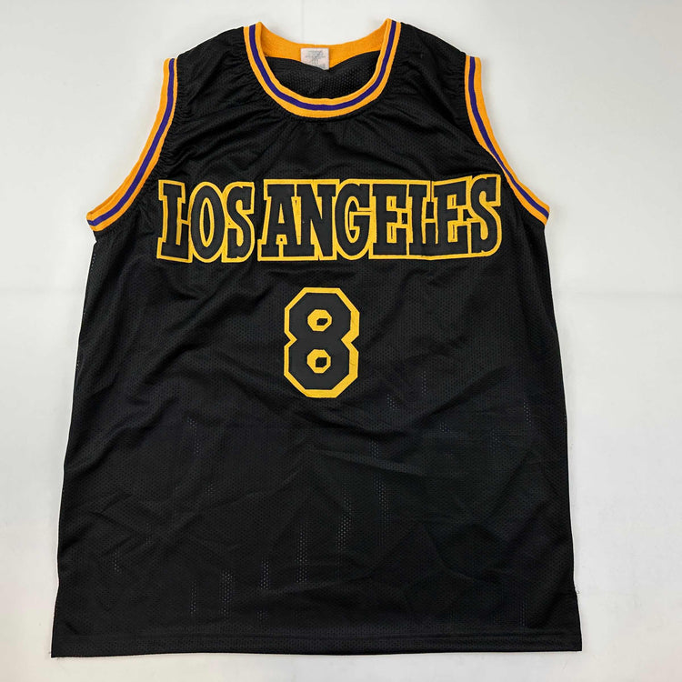 Facsimile Autographed Kobe Bryant #8 Black Mamba Los Angeles LA Reprint Laser Auto Basketball Jersey Size Men's XL