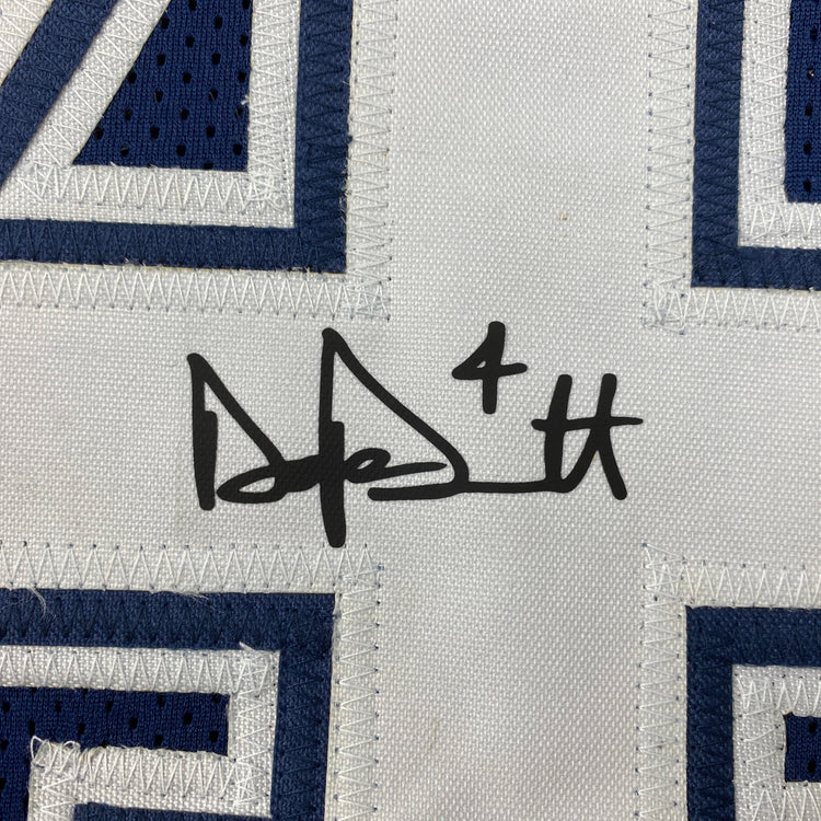 Facsimile Autographed Dak Prescott Dallas Blue Reprint Laser Auto Football Jersey Size Men's XL