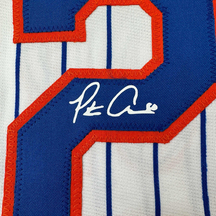 Facsimile Autographed Pete Alonso New York Pinstripe Reprint Laser Auto Baseball Jersey Size Men's XL