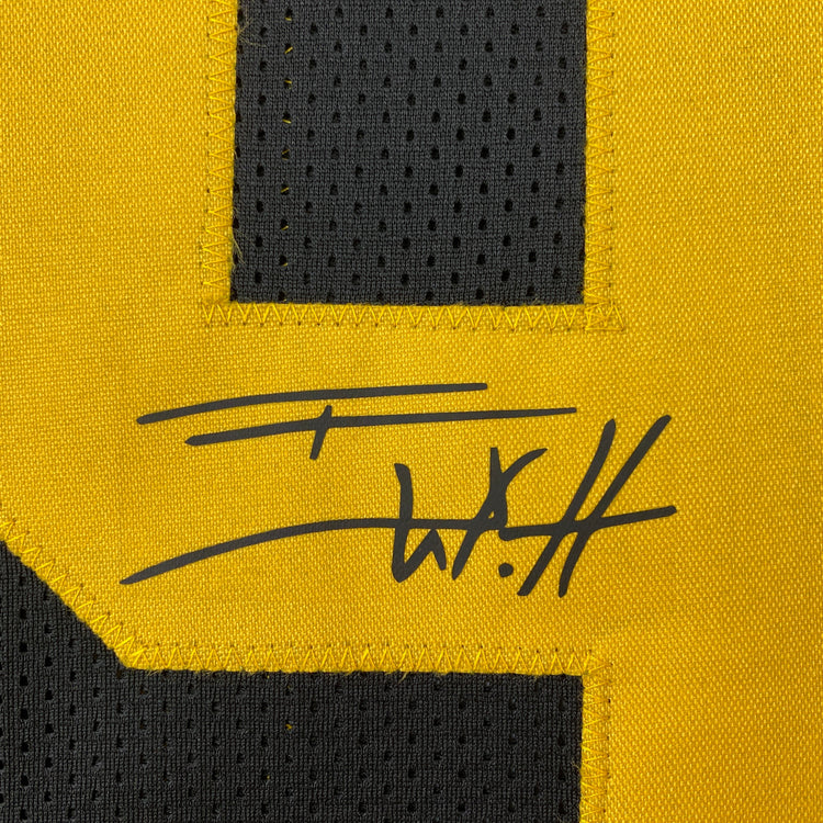 Facsimile Autographed T.J. TJ Watt Pittsburgh Color Rush Reprint Laser Auto Football Jersey Size Men's XL