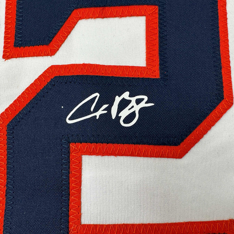 Facsimile Autographed Alex Bregman Houston White Reprint Laser Auto Baseball Jersey Size Men's XL