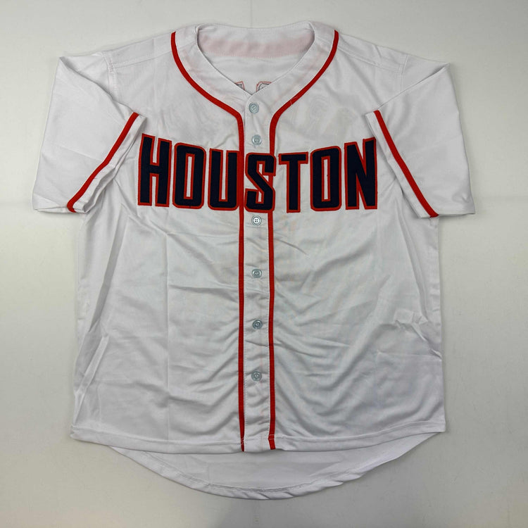 Facsimile Autographed Alex Bregman Houston White Reprint Laser Auto Baseball Jersey Size Men's XL