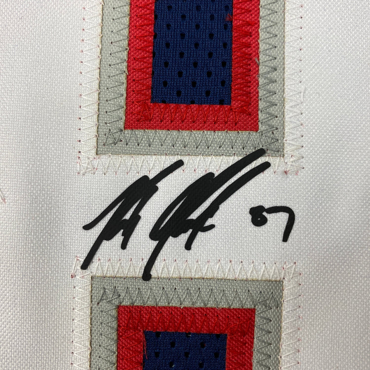Facsimile Autographed Rob Gronk Gronkowski New England Blue Reprint Laser Auto Football Jersey Size Men's XL
