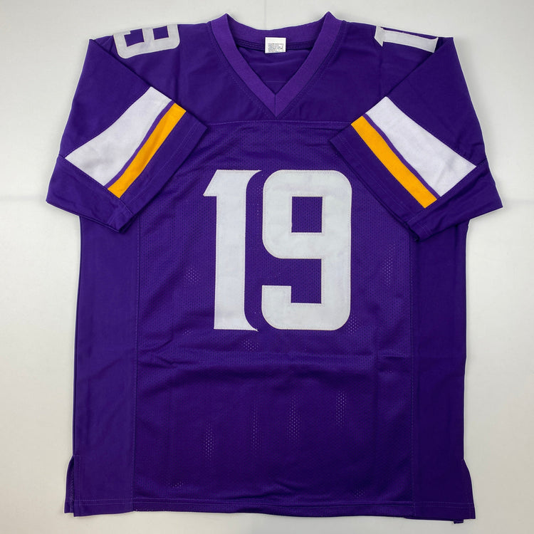 Facsimile Autographed Adam Thielen Minnesota Purple Reprint Laser Auto Football Jersey Size Men's XL