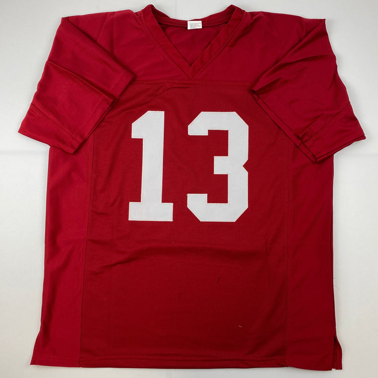 Facsimile Autographed Tua Tagovailoa Alabama Red Reprint Laser Auto College Football Jersey Size Men's XL