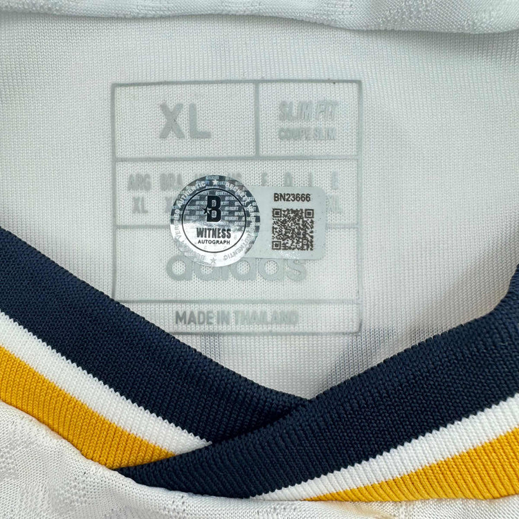 Autographed/Signed Jude Bellingham Real Madrid White Soccer Jersey Beckett BAS COA
