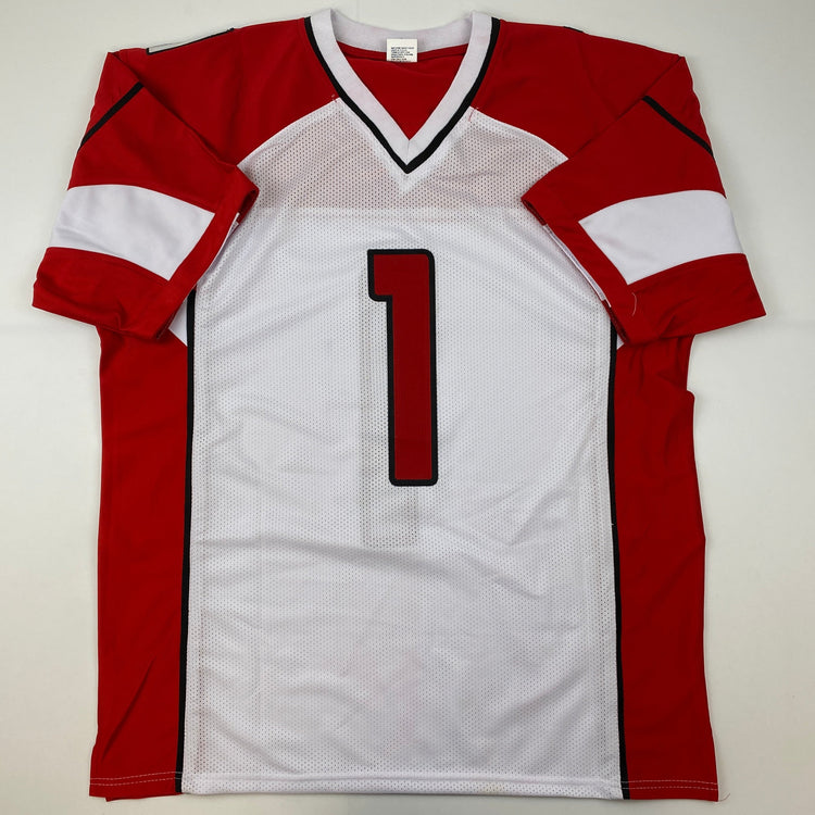 Facsimile Autographed Kyler Murray Arizona White Reprint Laser Auto Football Jersey Size Men's XL
