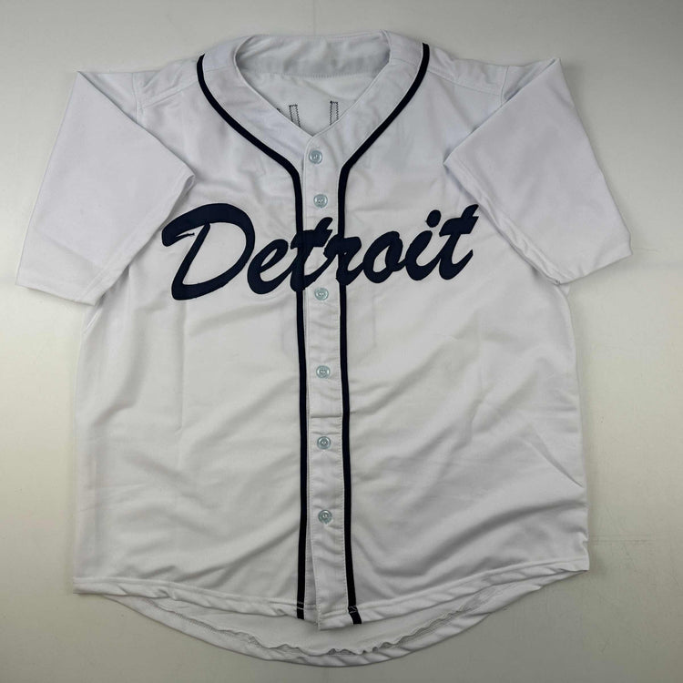 Facsimile Autographed Al Kaline Detroit White Reprint Laser Auto Baseball Jersey Size Men's XL