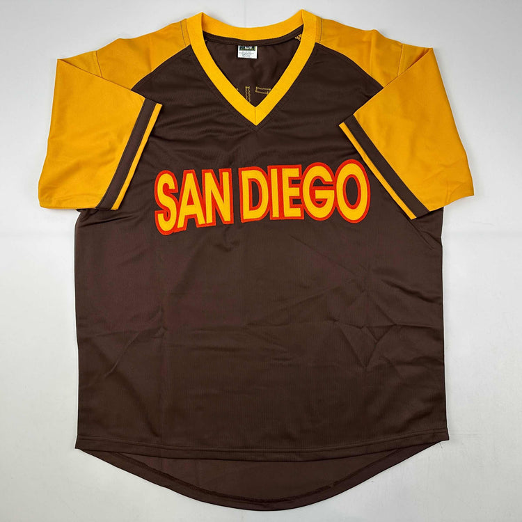Facsimile Autographed Dave Winfield San Diego Brown Reprint Laser Auto Baseball Jersey Size Men's XL