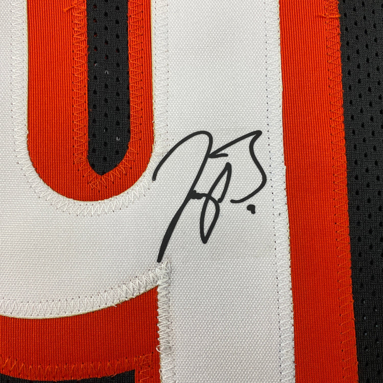 Facsimile Autographed Joe Burrow Cincinnati Black Rookie Reprint Laser Auto Football Jersey Size Men's XL