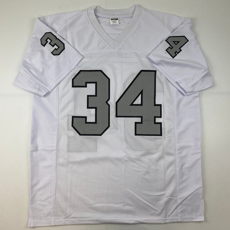 Facsimile Autographed Bo Jackson Oakland Las Vegas Color Rush White Reprint Laser Auto Football Jersey Size Men's XL
