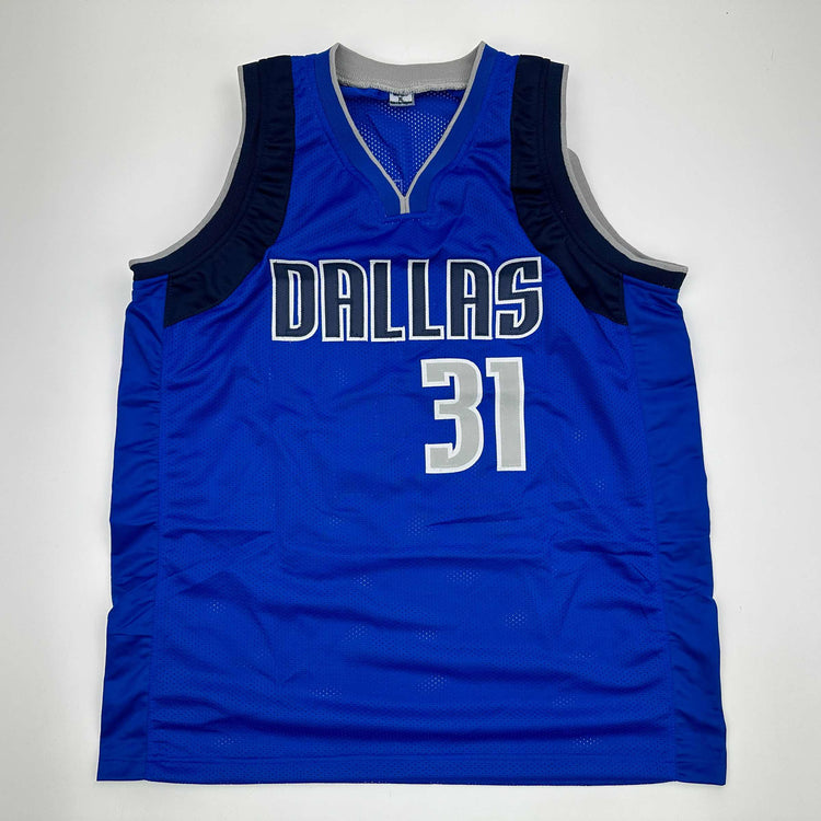 Facsimile Autographed Klay Thompson Dallas Blue Reprint Laser Auto Basketball Jersey Size Men's XL