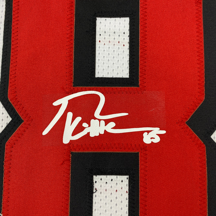 Facsimile Autographed George Kittle San Francisco White Alternate Reprint Laser Auto Football Jersey Size Men's XL