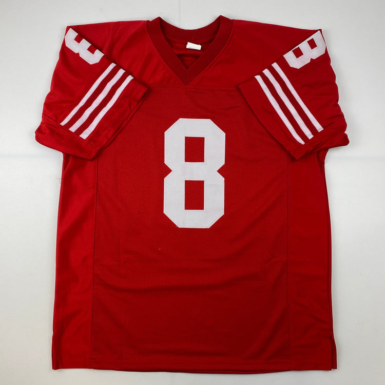 Facsimile Autographed Steve Young San Francisco Red Reprint Laser Auto Football Jersey Size Men's XL