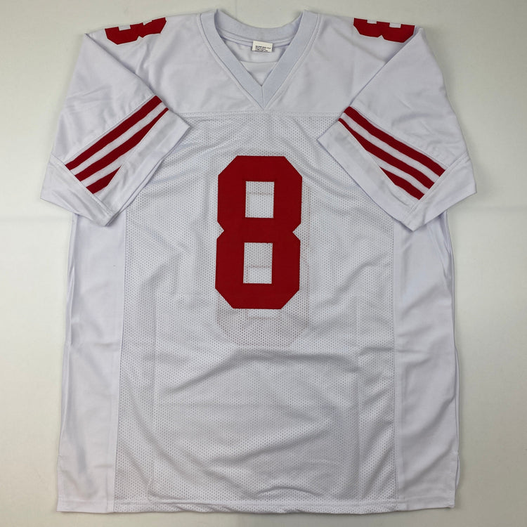 Facsimile Autographed Steve Young San Francisco White Reprint Laser Auto Football Jersey Size Men's XL