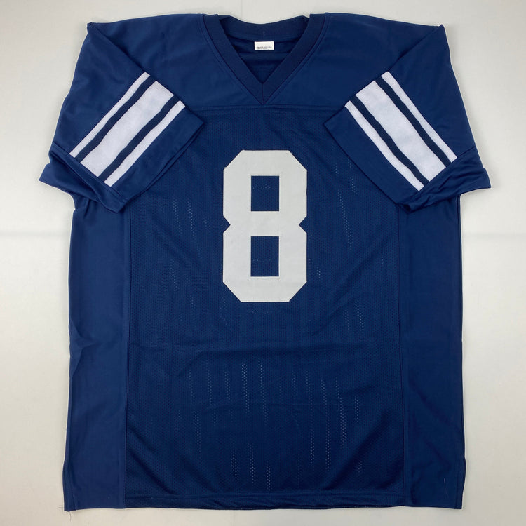 Facsimile Autographed Steve Young BYU Blue Reprint Laser Auto College Football Jersey Size Men's XL