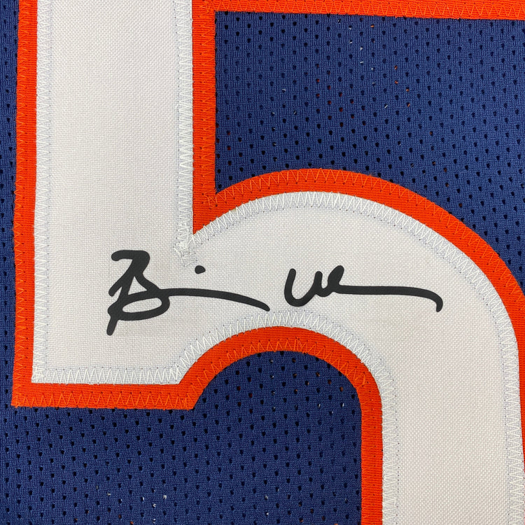 Facsimile Autographed Brian Urlacher Chicago Blue Reprint Laser Auto Football Jersey Size Men's XL
