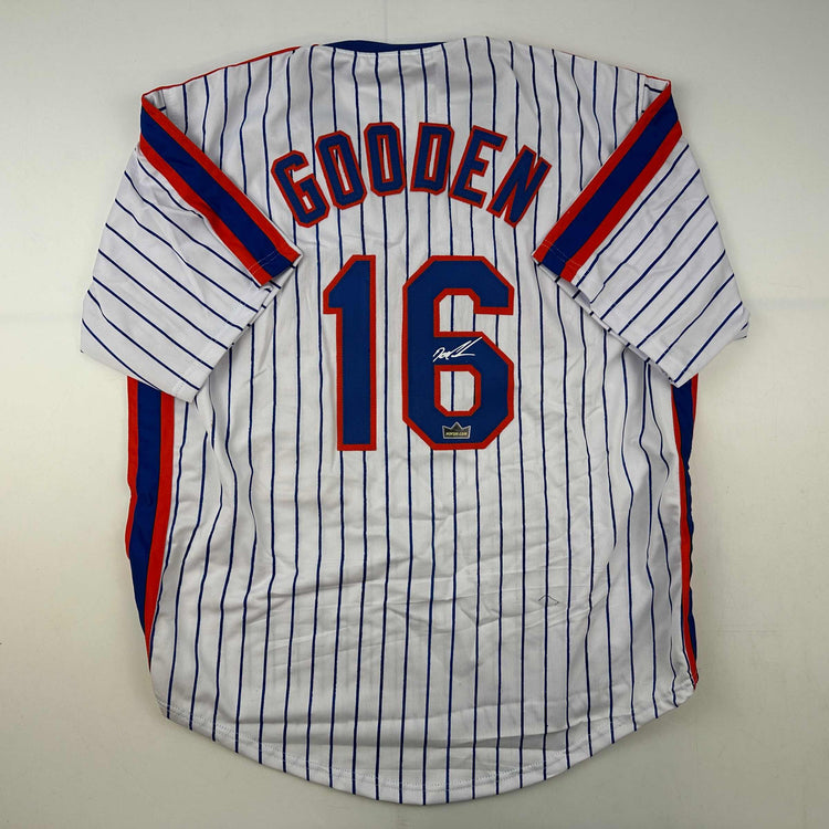 Facsimile Autographed Dwight Doc Gooden New York Pinstripe Reprint Laser Auto Baseball Jersey Size Men's XL