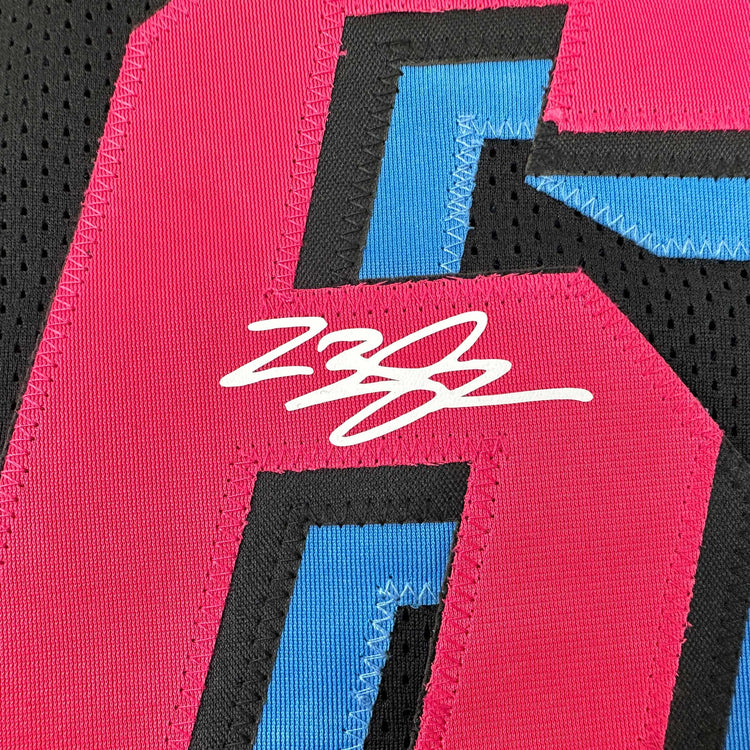 Facsimile Autographed LeBron James Miami Black Vice City Reprint Laser Auto Basketball Jersey Size Men's XL