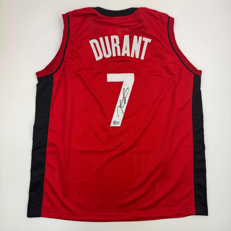 Autographed/Signed Kevin Durant Houston Red Basketball Jersey Beckett BAS COA