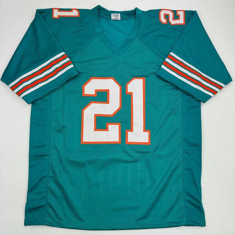 Autographed/Signed Jordan Poyer Miami Teal Football Jersey Beckett BAS COA