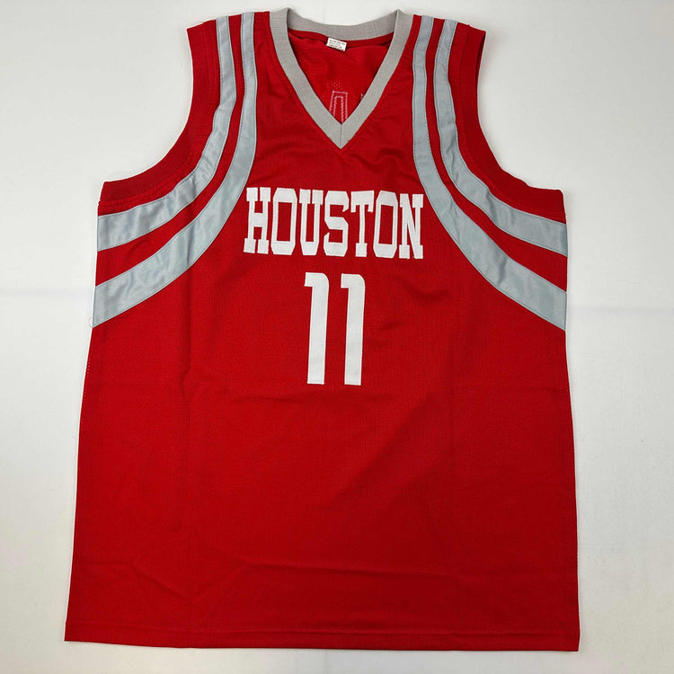 Facsimile Autographed Yao Ming Houston Red Reprint Laser Auto Basketball Jersey Size Men's XL