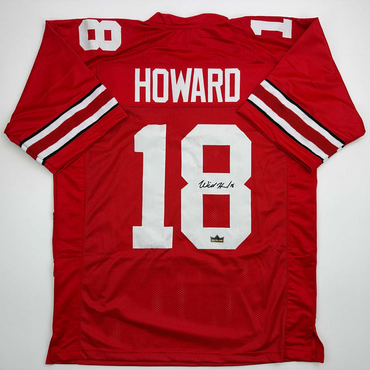 Facsimile Autographed Will Howard Ohio State Red Reprint Laser Auto College Football Jersey Size Men's XL