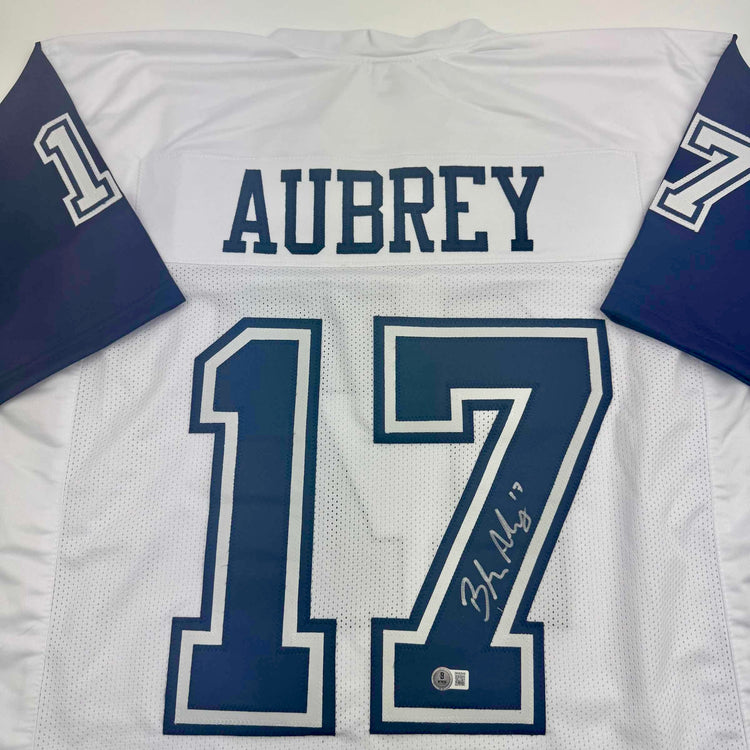 Autographed/Signed Brandon Aubrey Dallas Color Rush Football Jersey Beckett BAS COA