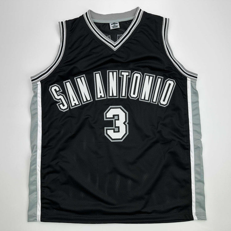 Facsimile Autographed Chris Paul San Antonio Black Reprint Laser Auto Basketball Jersey Size Men's XL