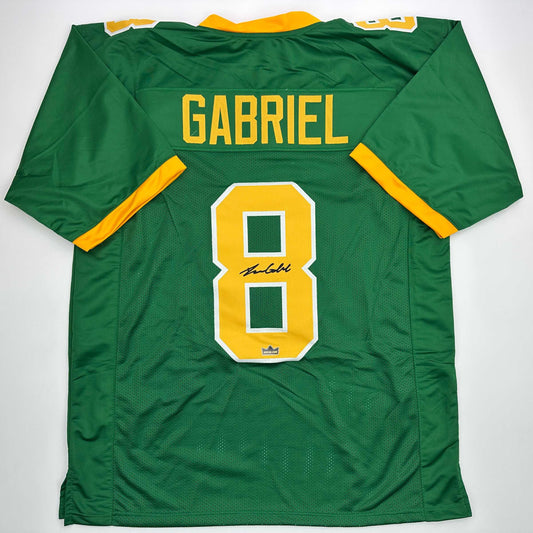 Facsimile Autographed Dillon Gabriel Oregon Green Reprint Laser Auto College Football Jersey Size Men's XL