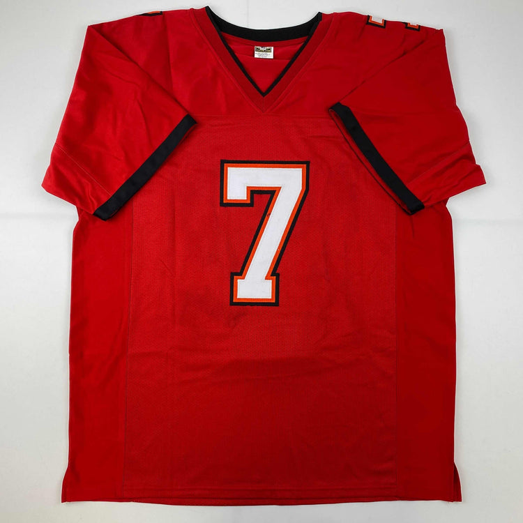 Autographed/Signed Leonard Fournette Tampa Bay Red Football Jersey JSA COA