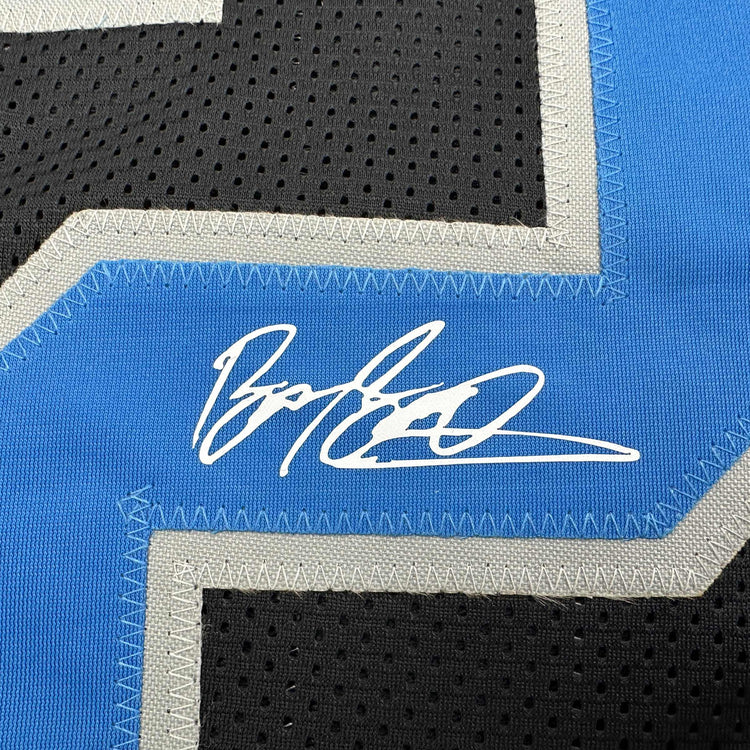 Facsimile Autographed Barry Sanders Detroit Black Reprint Laser Auto Football Jersey Size Men's XL