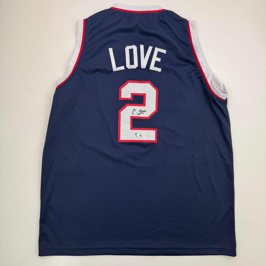 Autographed/Signed Caleb Love Arizona Blue College Basketball Jersey Beckett BAS COA