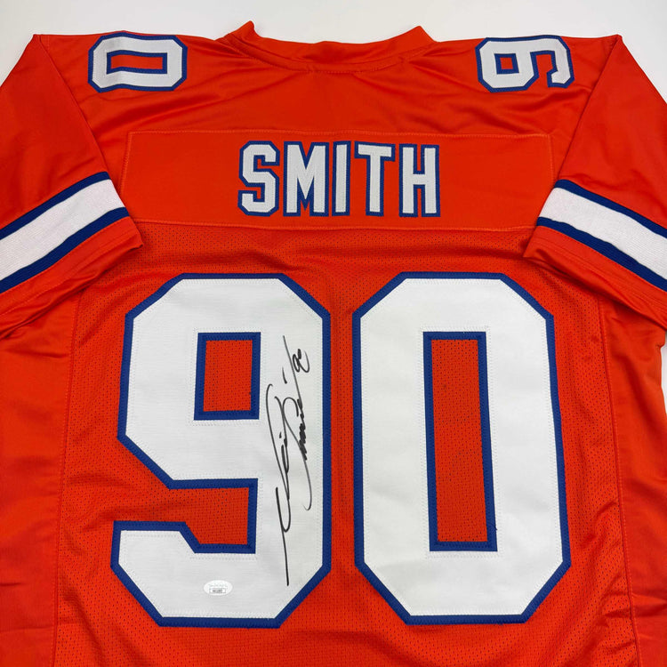 Autographed/Signed Neil Smith Denver Retro Orange Football Jersey JSA COA