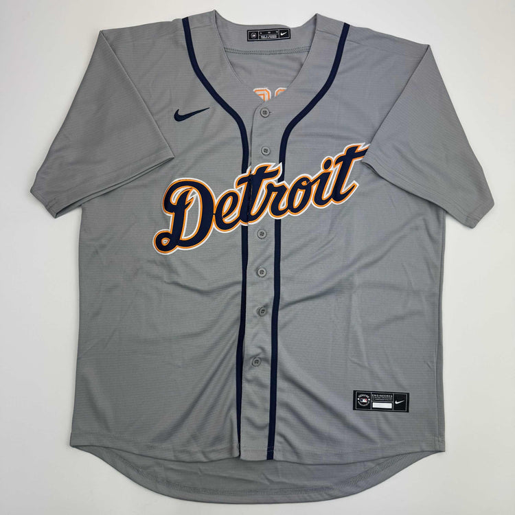 Autographed/Signed Kirk Gibson Detroit Tigers Grey Baseball Jersey Beckett BAS COA