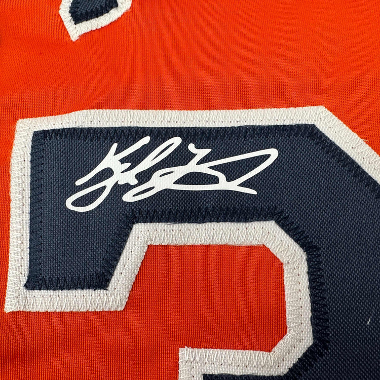 Facsimile Autographed Kyle Tucker Houston Orange Reprint Laser Auto Baseball Jersey Size Men's XL