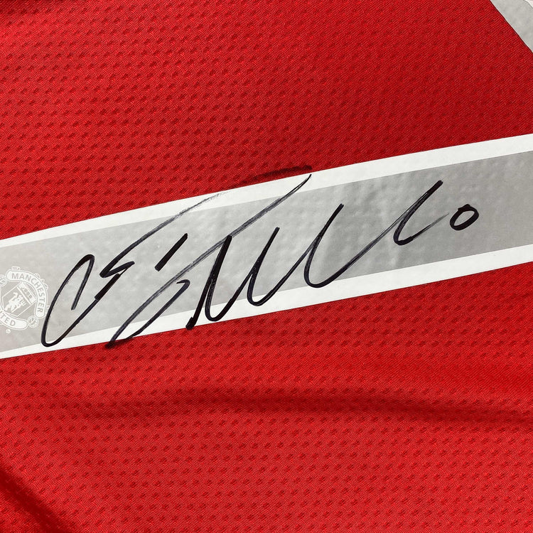 Autographed/Signed Cristiano Ronaldo Manchester United Red 2008 Champions League Final Soccer Jersey Beckett BAS COA/LOA