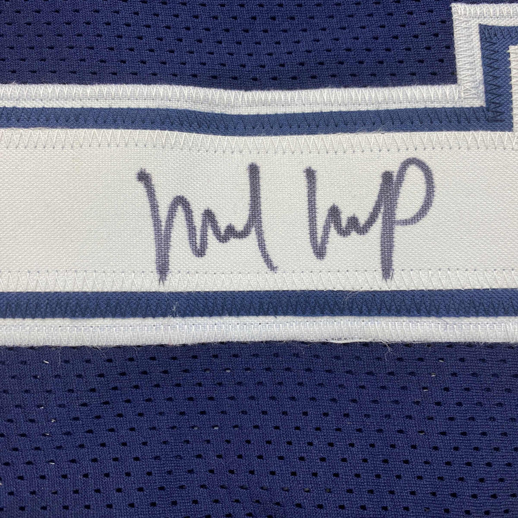 Autographed/Signed Michael Gallup Dallas Blue Football Jersey JSA COA