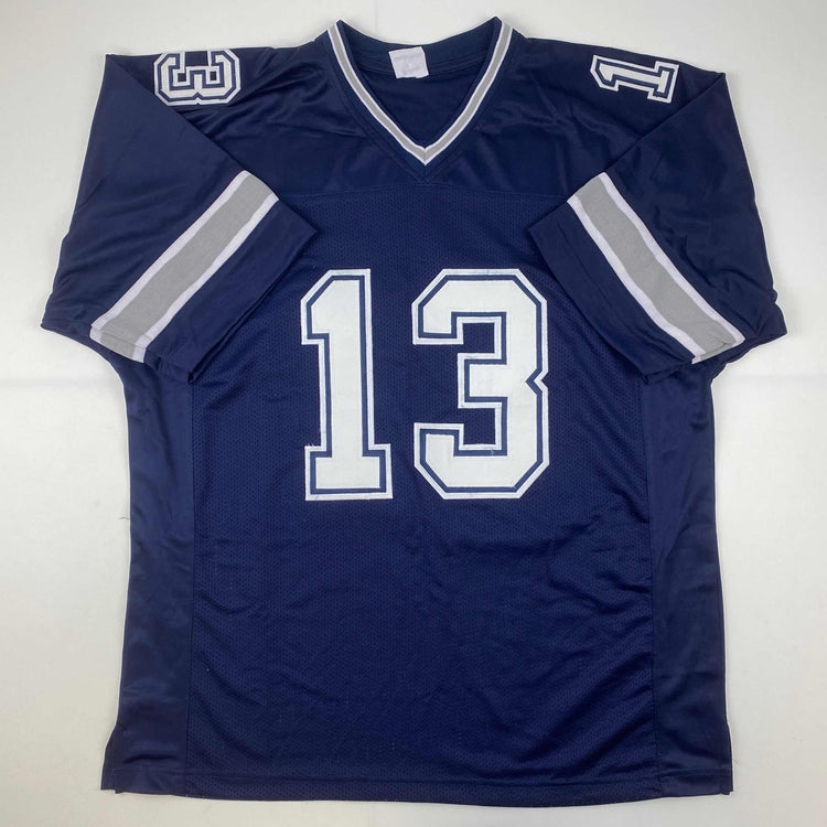 Autographed/Signed Michael Gallup Dallas Blue Football Jersey JSA COA