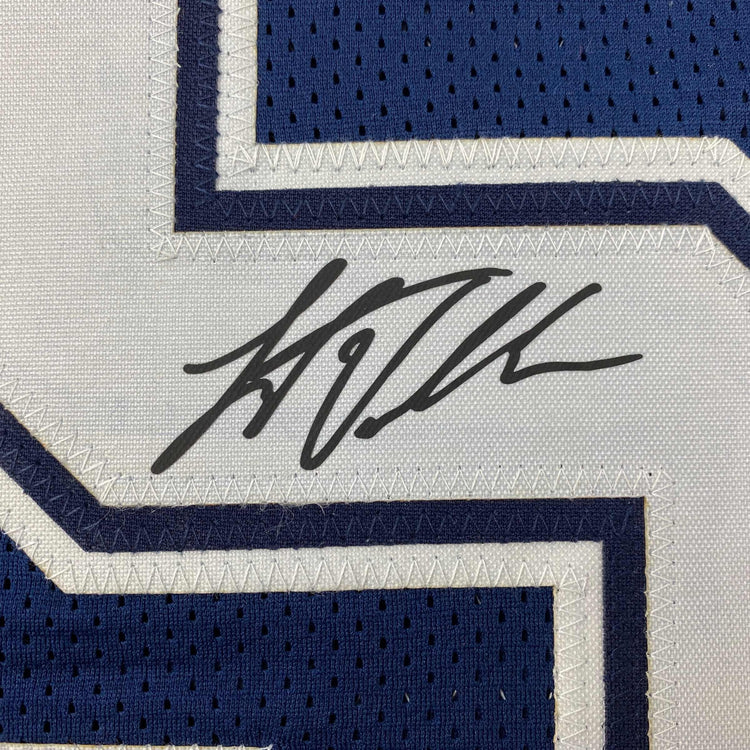 Facsimile Autographed Leighton Vander Esch Dallas Blue Reprint Laser Auto Football Jersey Size Men's XL