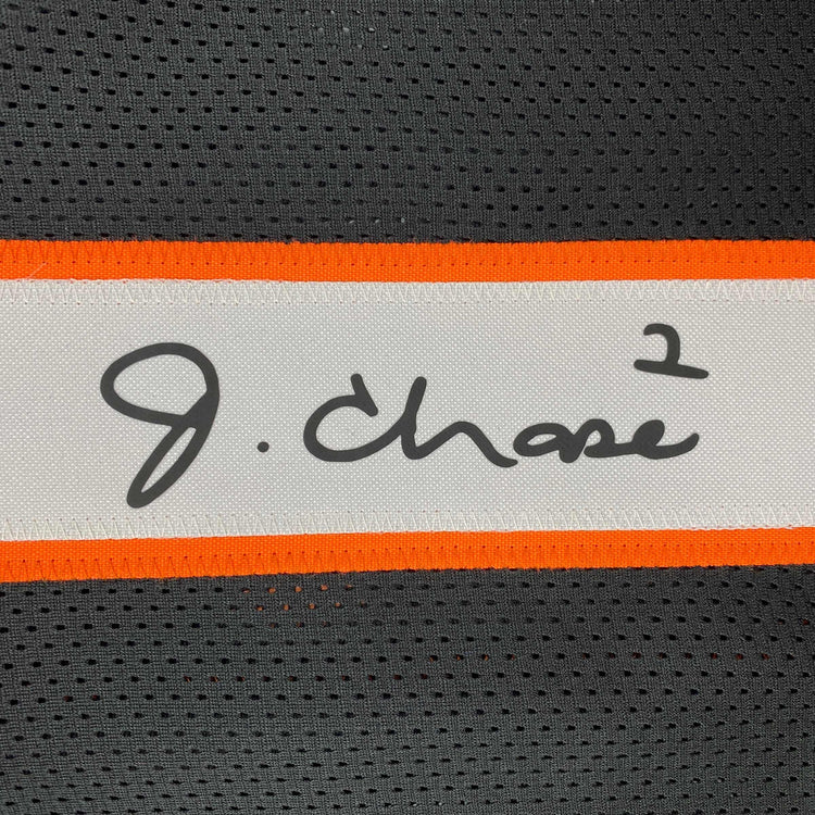 Facsimile Autographed Ja'Marr Chase Cincinnati Black Reprint Laser Auto Football Jersey Size Men's XL