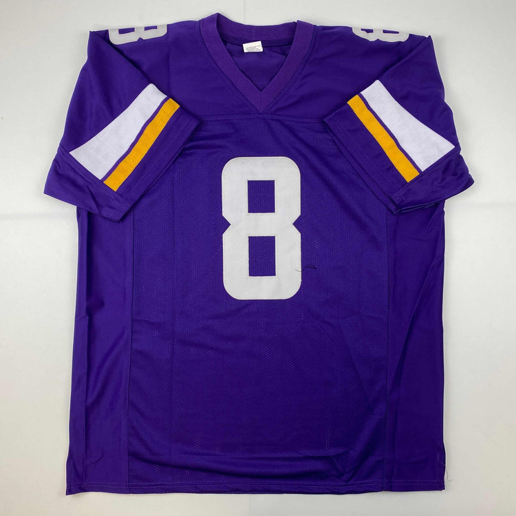Facsimile Autographed Kirk Cousins Minnesota Purple Reprint Laser Auto Football Jersey Size Men's XL