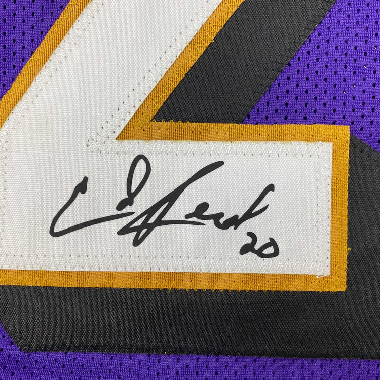 Facsimile Autographed Ed Reed Baltimore Purple Reprint Laser Auto Football Jersey Size Men's XL