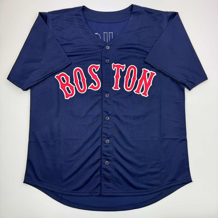 Autographed/Signed Tanner Houck Boston Blue Baseball Jersey JSA COA
